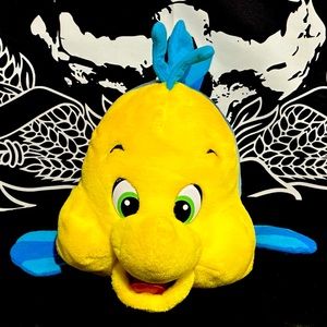 Vintage Little Mermaid Flounder Plush Yellow Fish